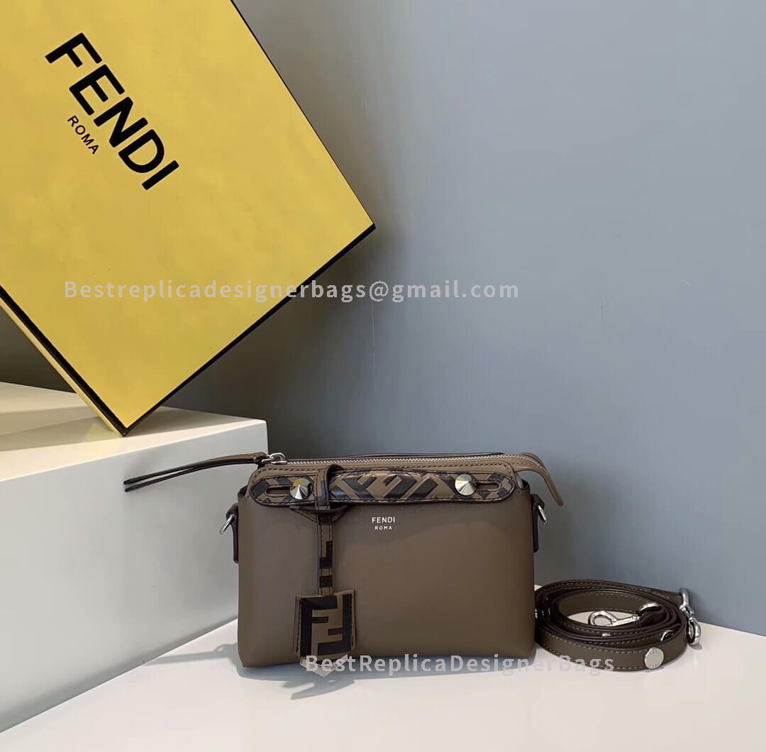 Fendi By The Way Mini Coffee Leather Small Boston Bag 1150S